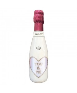 Bottiglia personalizzata con Swarovski - Auguri di San Valentino con cuore