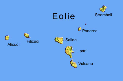 carta geografica delle isole eolie