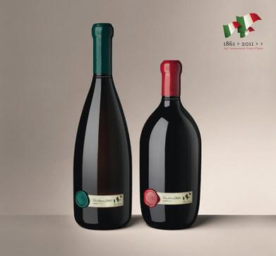 Vino rosso d'Italia: le due bottiglie realizzate per i 150 anni dell'unità d'Italia